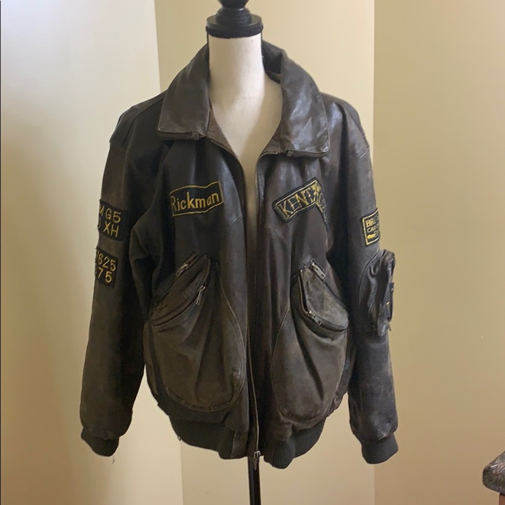 Genuine Leather Aviator Bomber Jacket